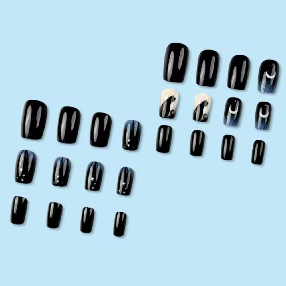 🐢2/$15 The Cat and the Moon Press On Nails - Picture 3 of 9